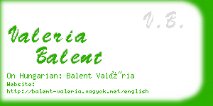 valeria balent business card